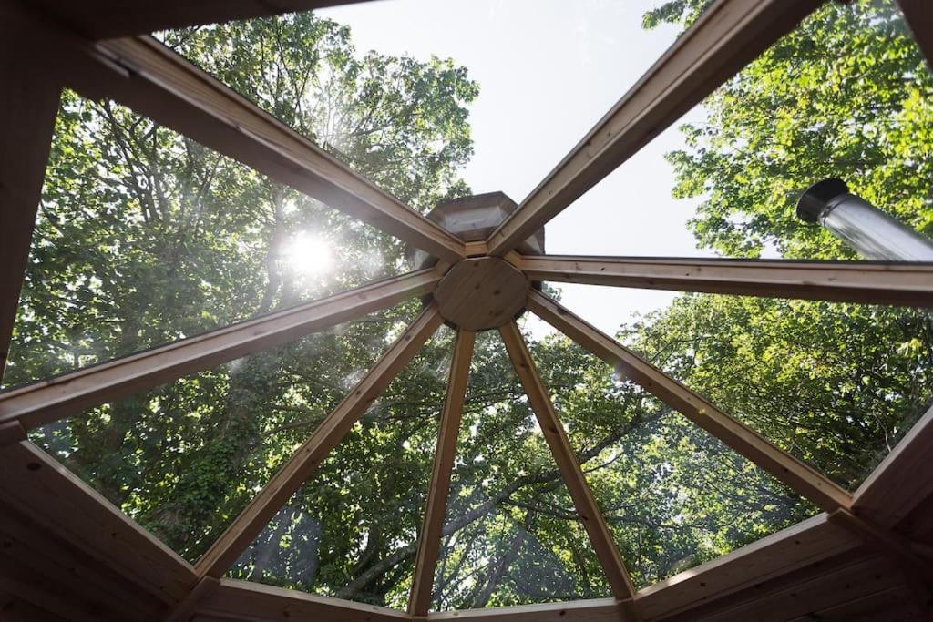 Romantic Treehouse With Hot Tub & Bbq Lodge Praze an Beeble Extérieur photo